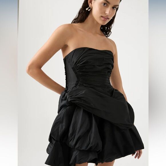 AJE Black Eldora Daybreak Strapless Mini Dress Size: 4 AU or US 0 NWT $525 - Picture 5 of 11